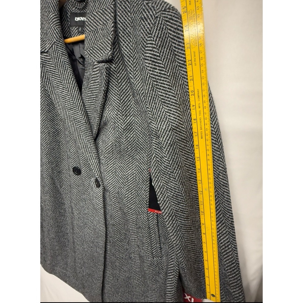 DKNY Women's‎ Herringbone Double Breasted Wool Blend Coat XL - Picture 6 of 16